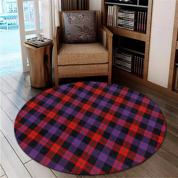 Brown Modern Tartan Classic Round Carpet