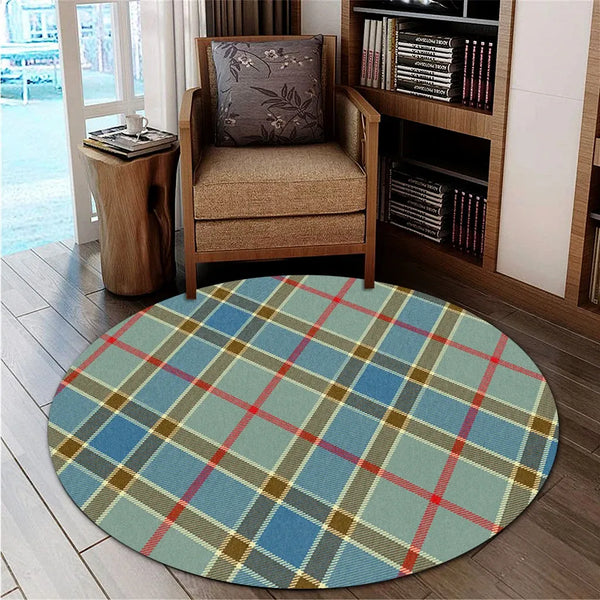 Balfour Blue Tartan Classic Round Carpet