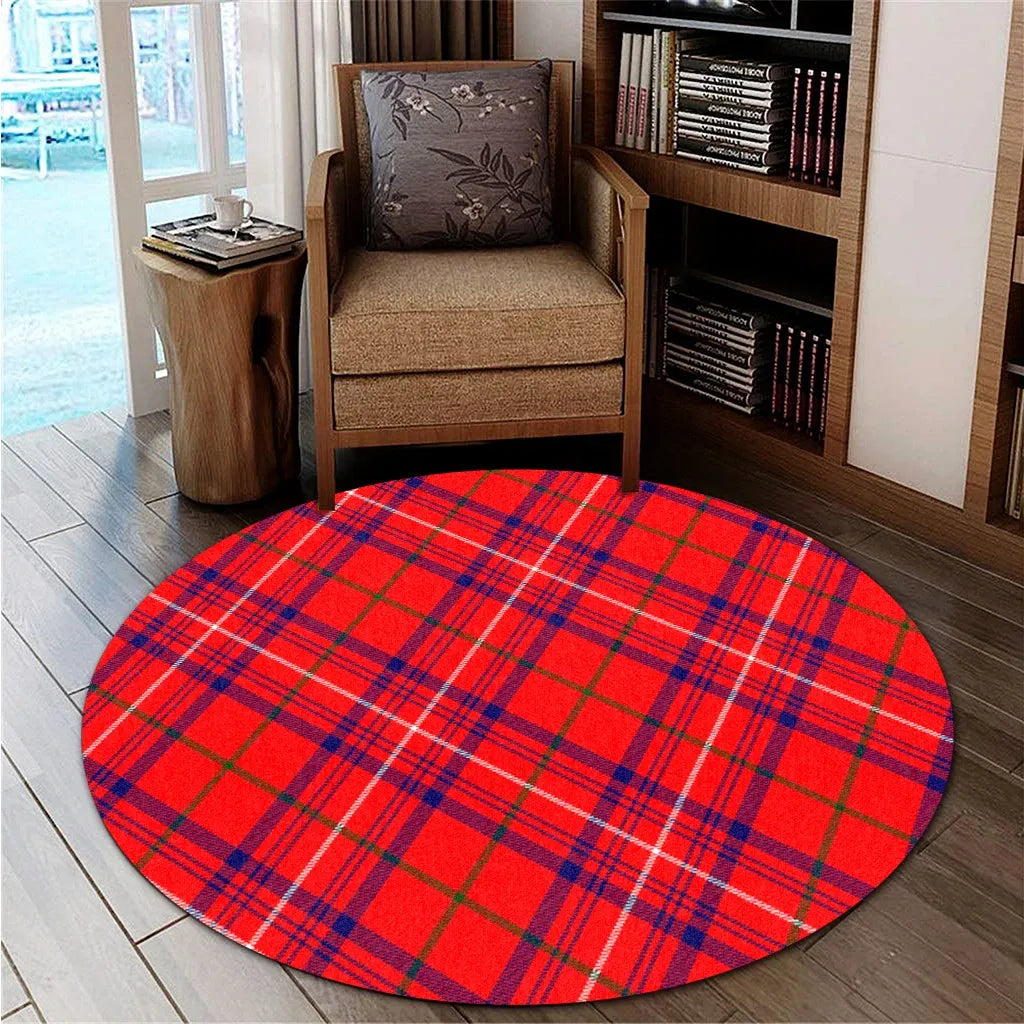 Rose Modern Tartan Classic Round Carpet