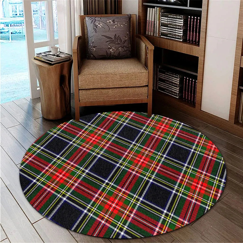 Stewart Black Tartan Classic Round Carpet