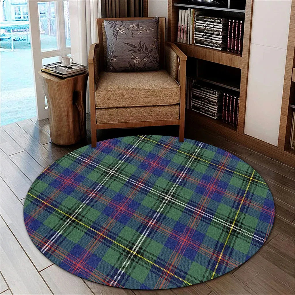 Wood Modern Tartan Classic Round Carpet