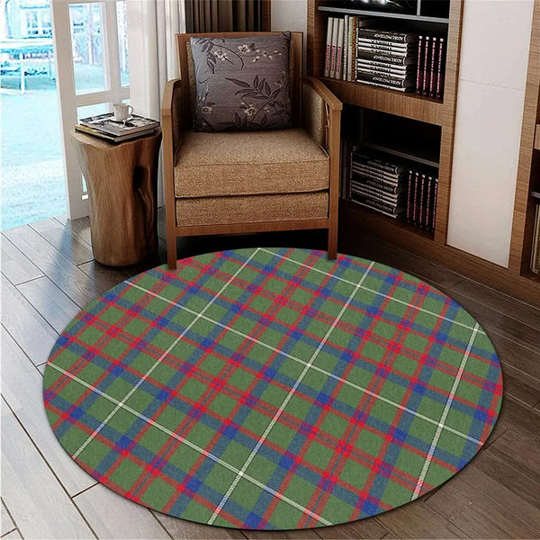 Shaw Green Modern Tartan Classic Round Carpet