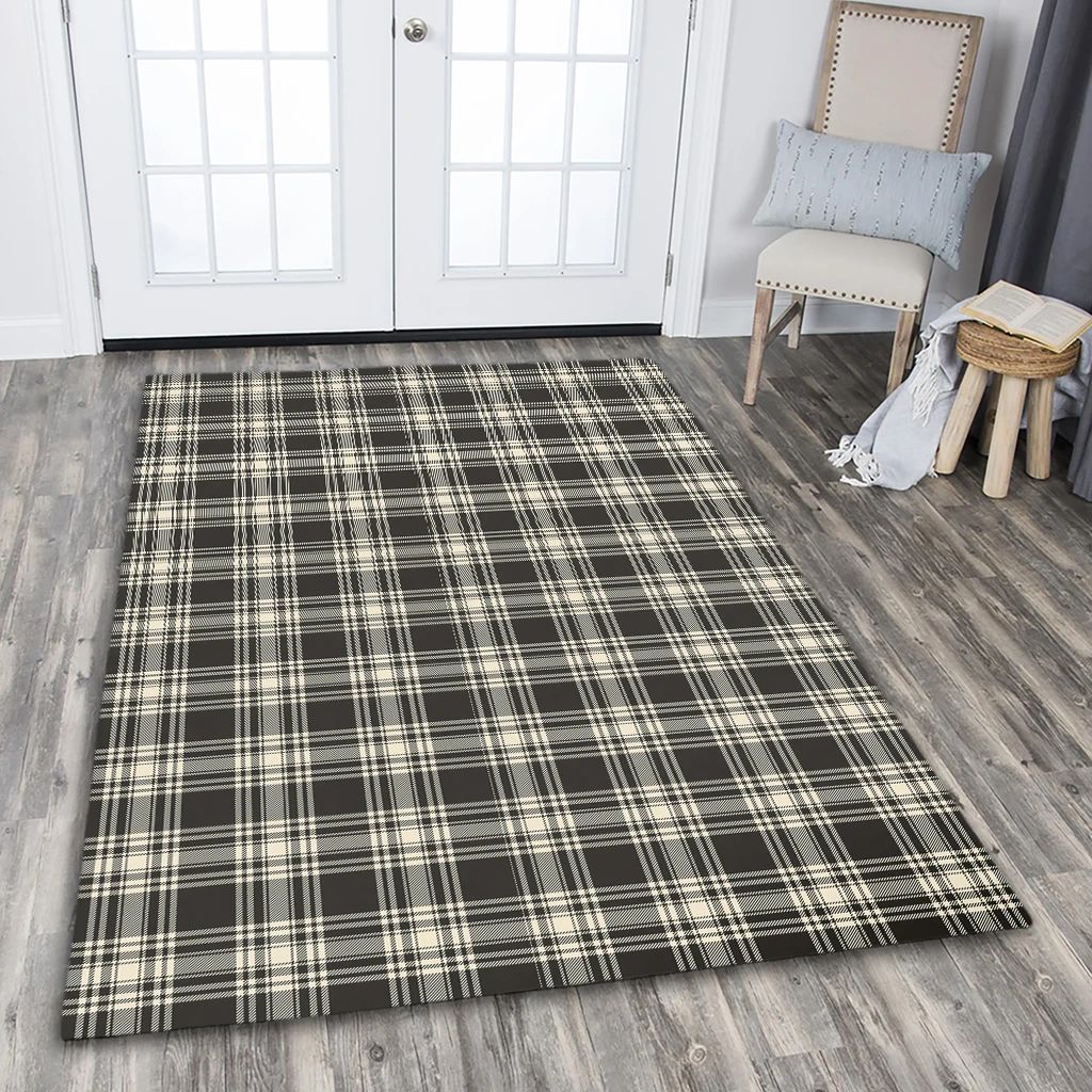 Menzies Black & White Ancient Tartan Classic Area Rug