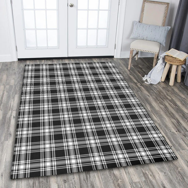 Menzies Black & White Modern Tartan Classic Area Rug