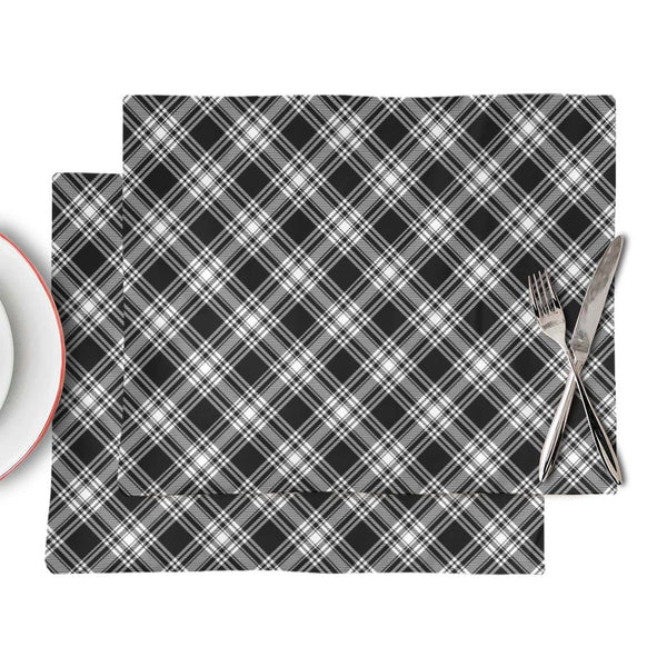 Menzies Black & White Modern Tartan Classic Placemat