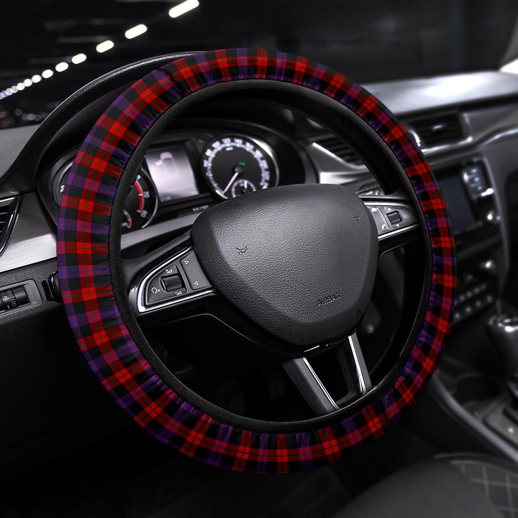 Broun Modern Tartan Steering Wheel Cover