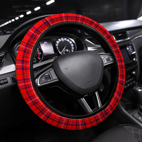 Rose Tartan Steering Wheel Cover