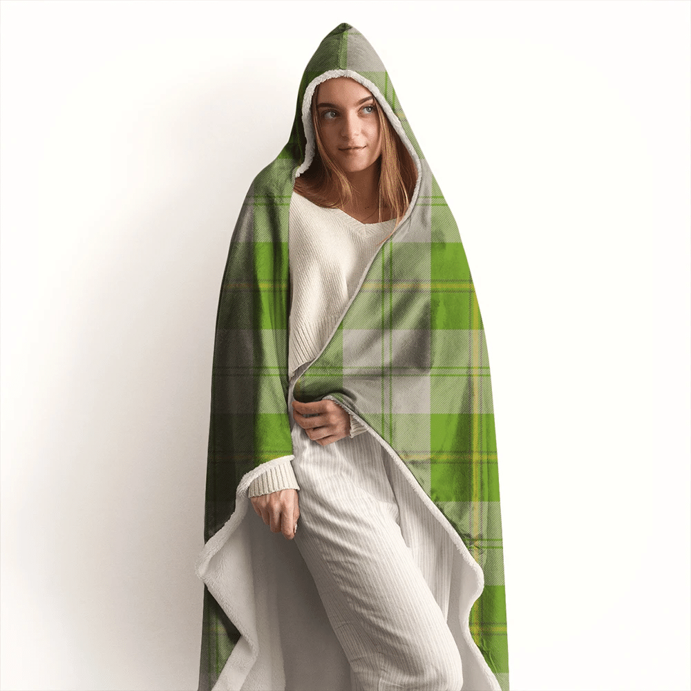 Cunningham Dress Green Dancers Tartan Classic Hooded Blanket