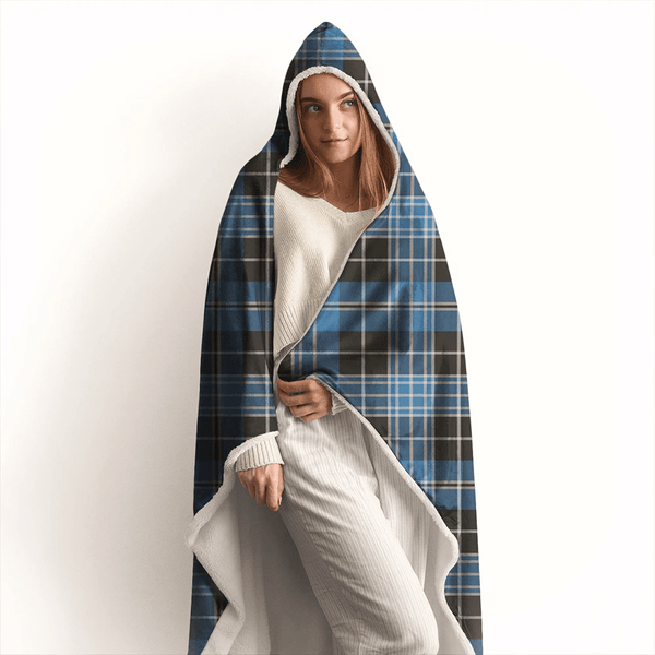 Clergy Blue Tartan Classic Hooded Blanket