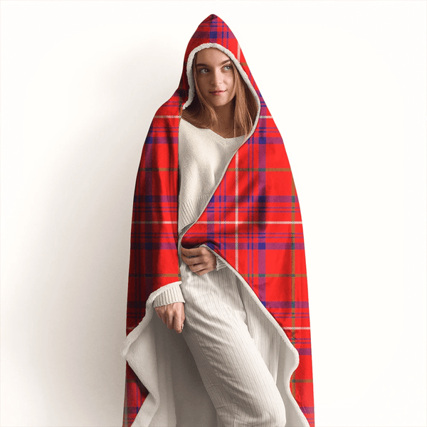 Rose Modern Tartan Classic Hooded Blanket