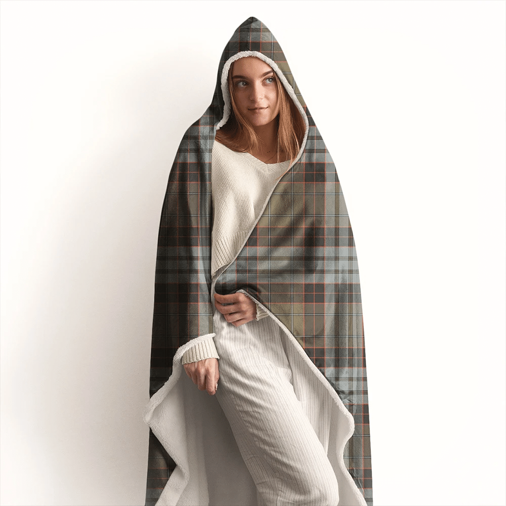 Stewart Old Weathered Tartan Classic Hooded Blanket