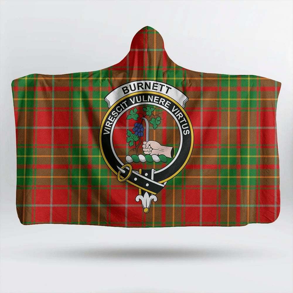 Burnett Ancient Tartan Classic Crest Hooded Blanket