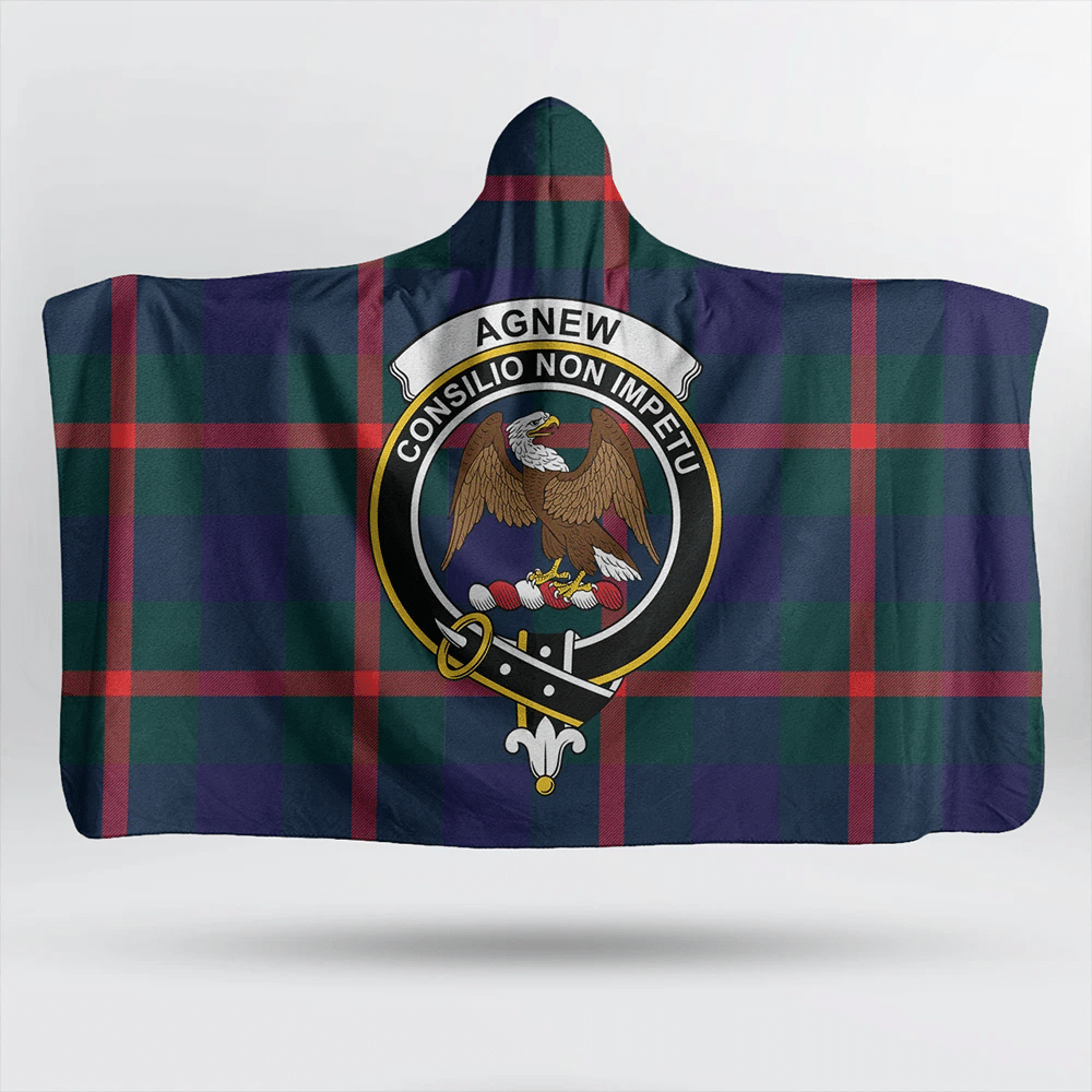 Agnew Modern Tartan Classic Crest Hooded Blanket