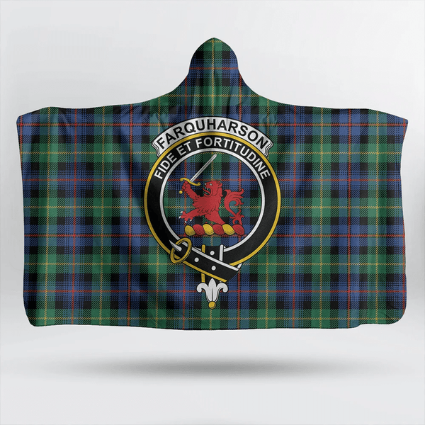 Farquharson Ancient Tartan Classic Crest Hooded Blanket