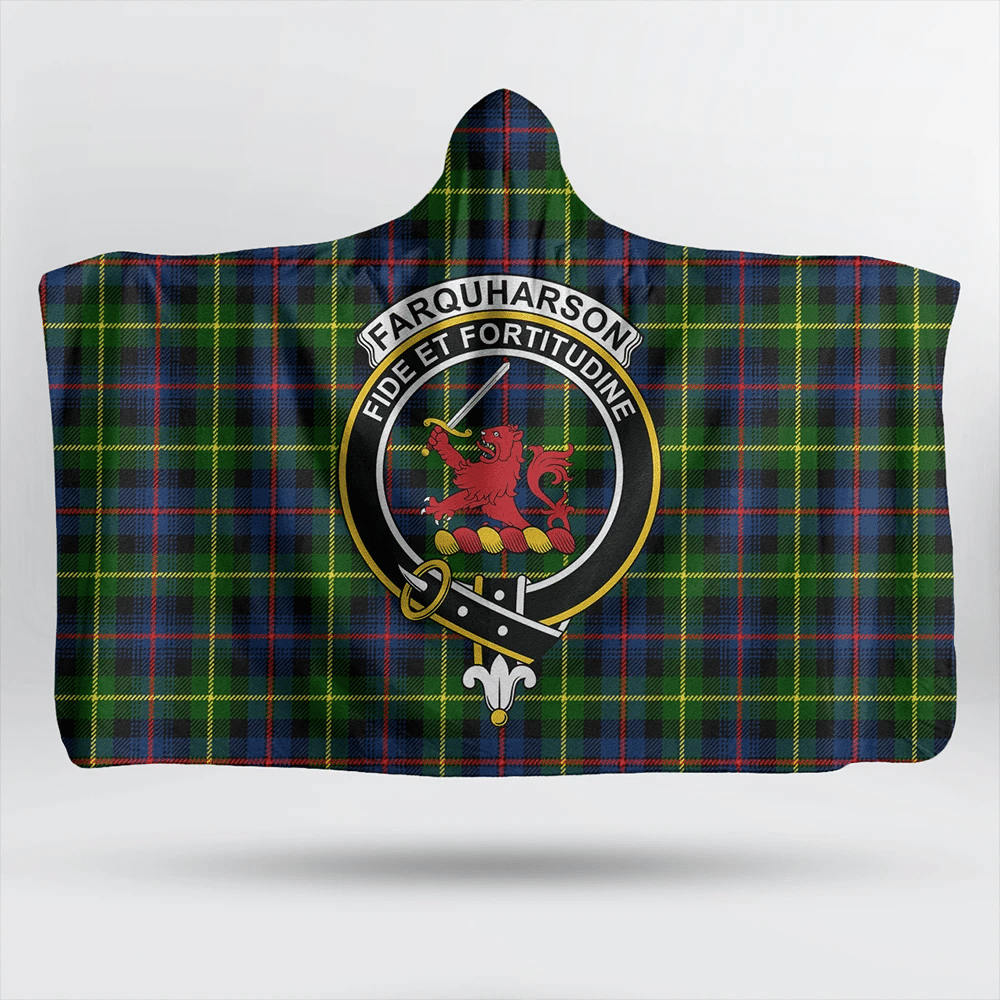 Farquharson Modern Tartan Classic Crest Hooded Blanket