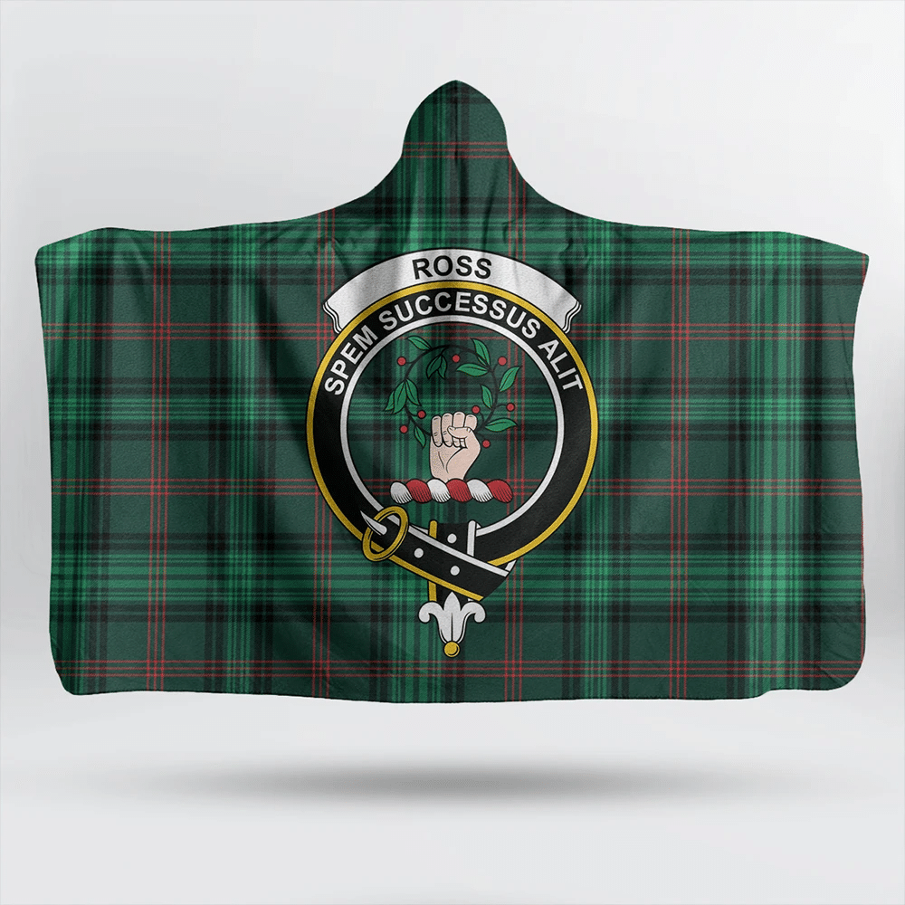 MacRae Dress Modern Tartan Classic Crest Hooded Blanket