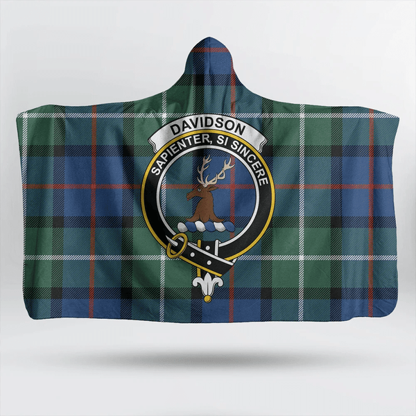 Davidson of Tulloch Tartan Classic Crest Hooded Blanket