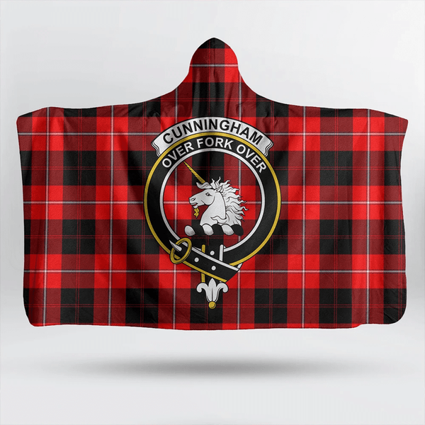 Cunningham Modern Tartan Classic Crest Hooded Blanket