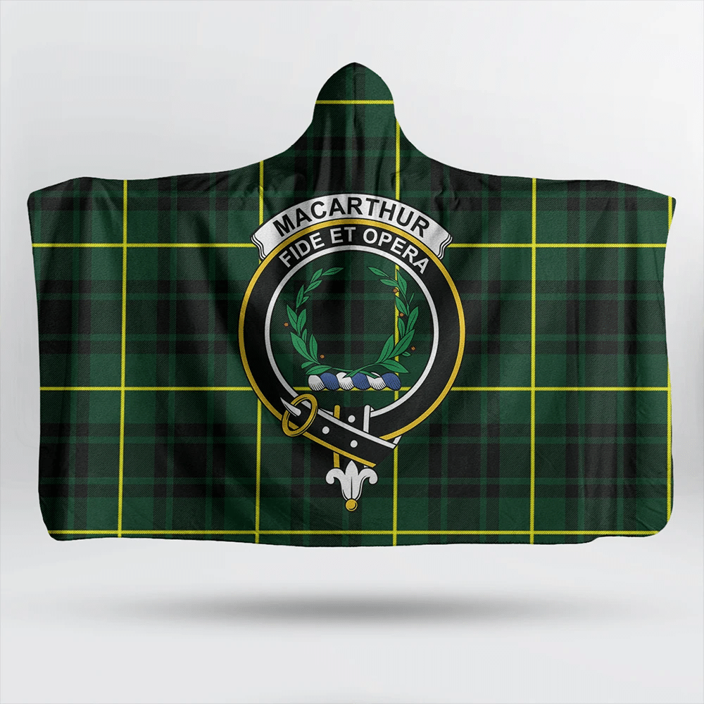 MacArthur Modern Tartan Classic Crest Hooded Blanket