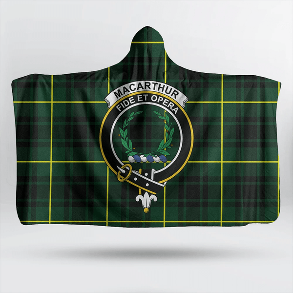 MacArthur Modern Tartan Classic Crest Hooded Blanket