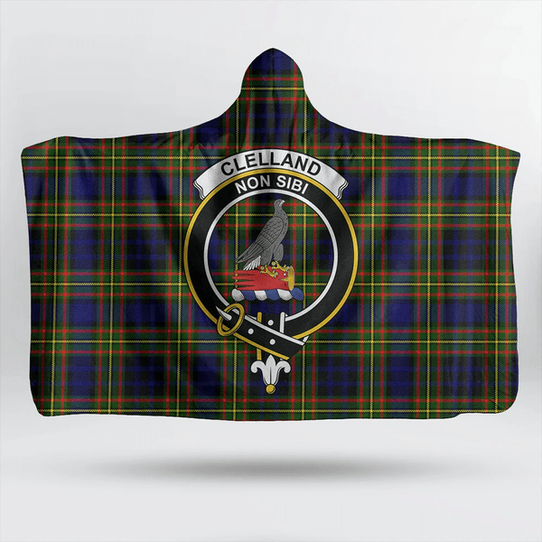 Clelland Modern Tartan Classic Crest Hooded Blanket