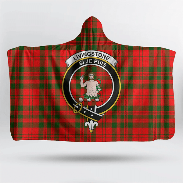 Livingstone Modern Tartan Classic Crest Hooded Blanket