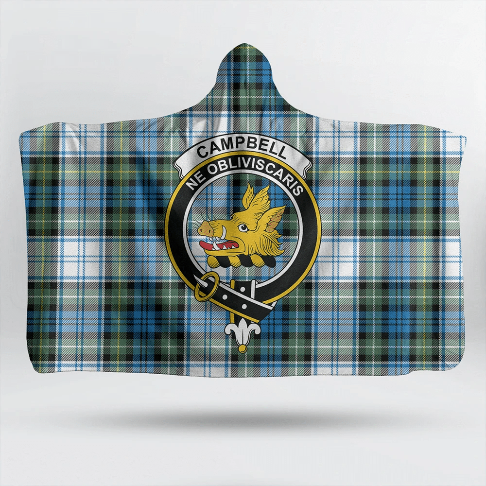 Campbell Dress Tartan Classic Crest Hooded Blanket