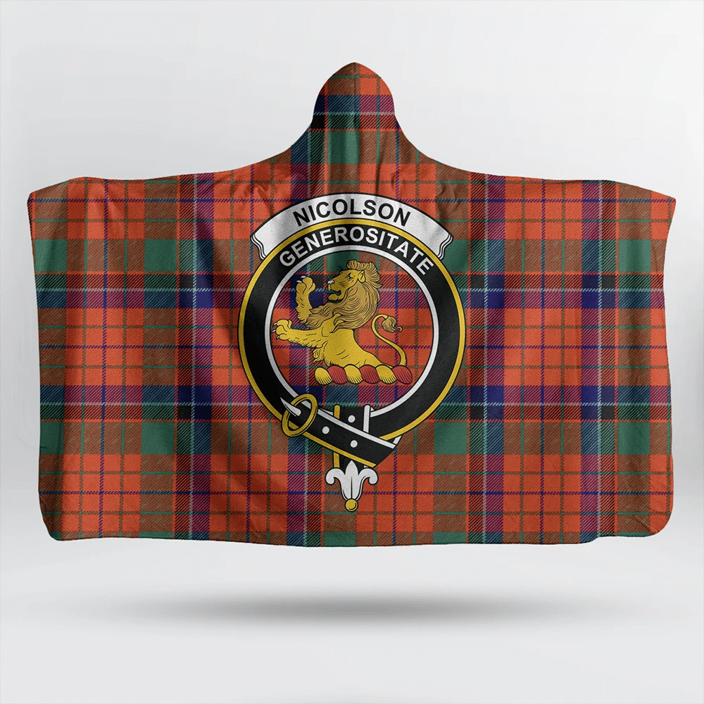 MacLellan Ancient Tartan Classic Crest Hooded Blanket