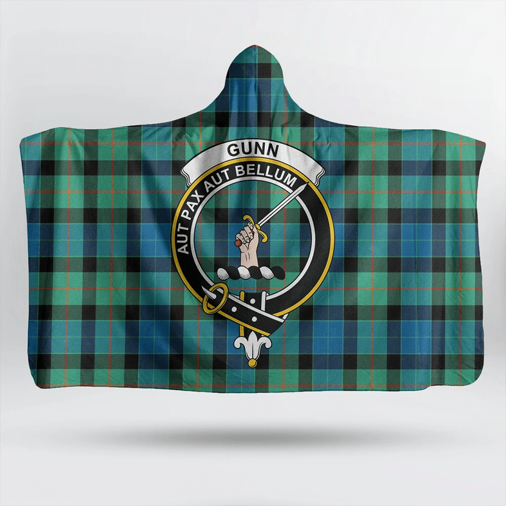 Gunn Ancient Tartan Classic Crest Hooded Blanket