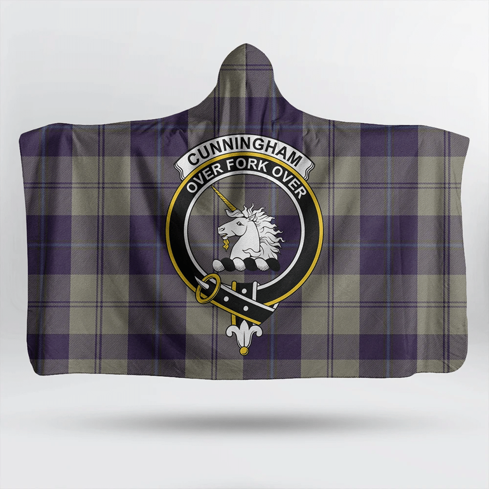 Cunningham Dress Blue Dancers Tartan Classic Crest Hooded Blanket