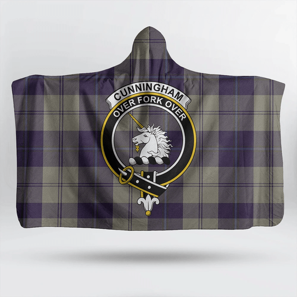 Cunningham Dress Blue Dancers Tartan Classic Crest Hooded Blanket