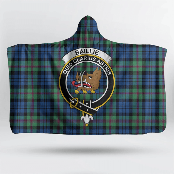 Baillie Ancient Tartan Classic Crest Hooded Blanket