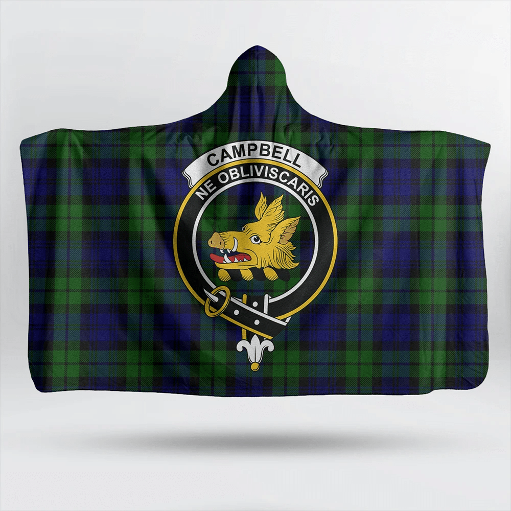 Campbell Modern Tartan Classic Crest Hooded Blanket