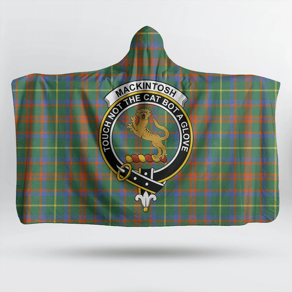 Stewart Black Tartan Classic Crest Hooded Blanket