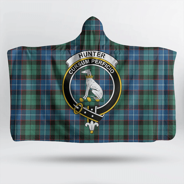 Hunter Ancient Tartan Classic Crest Hooded Blanket