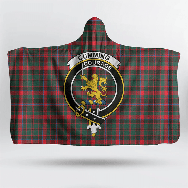 Cumming Hunting Modern Tartan Classic Crest Hooded Blanket