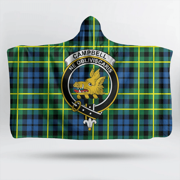 Campbell of Breadalbane Ancient Tartan Classic Crest Hooded Blanket