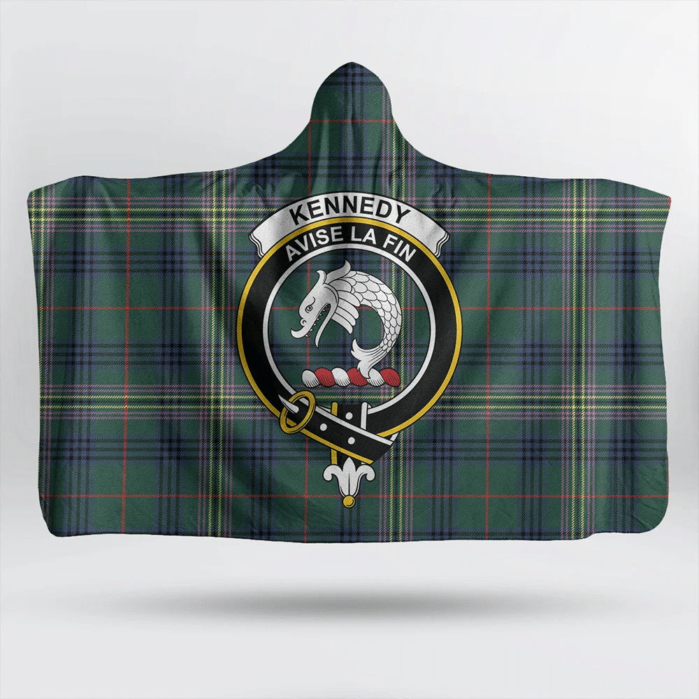 Kennedy Modern Tartan Classic Crest Hooded Blanket