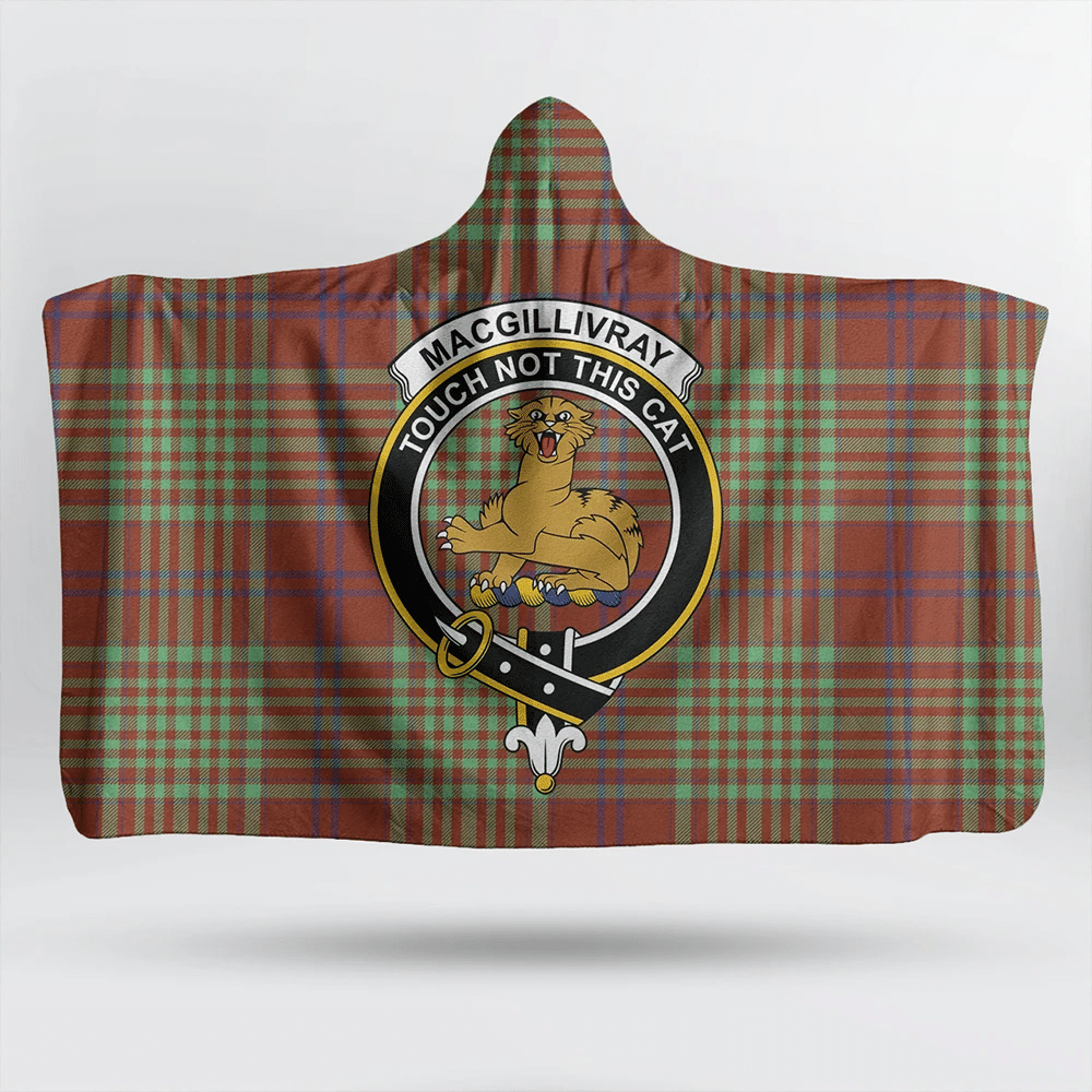 Ross Ancient Tartan Classic Crest Hooded Blanket