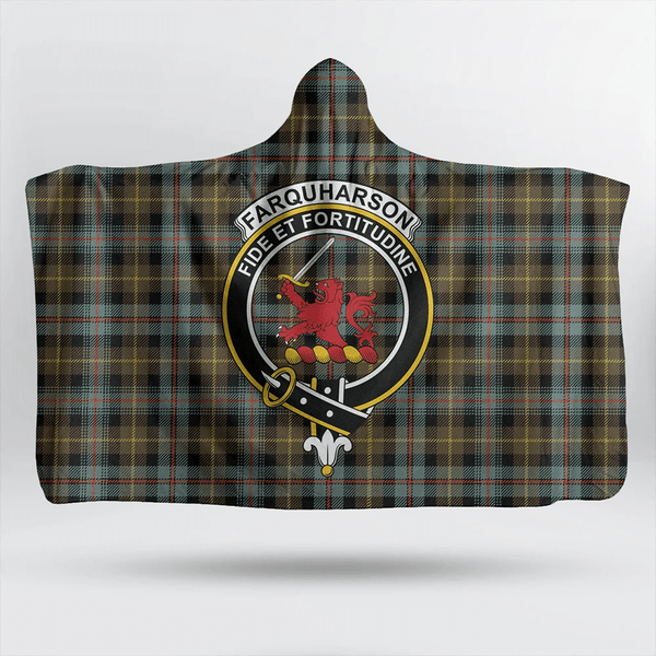 Farquharson Weathered Tartan Classic Crest Hooded Blanket