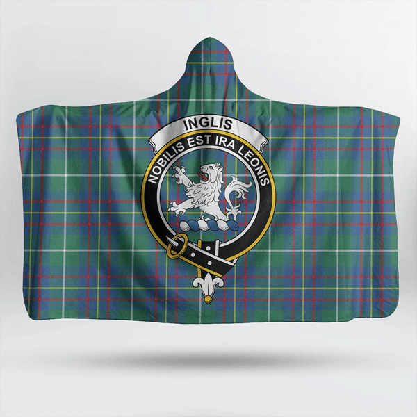 Inglis Ancient Tartan Classic Crest Hooded Blanket