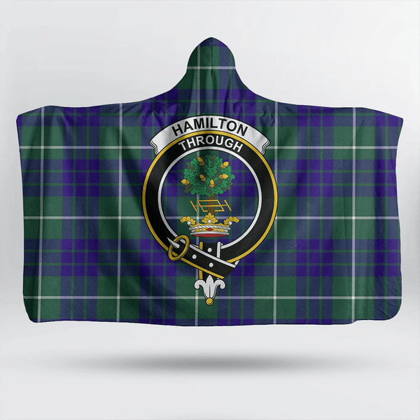 Hamilton Hunting Modern Tartan Classic Crest Hooded Blanket