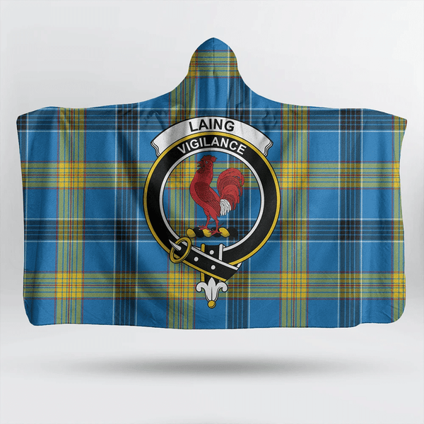 Laing Tartan Classic Crest Hooded Blanket