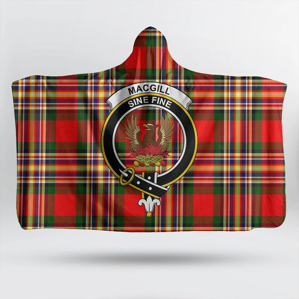 Rose Hunting Modern Tartan Classic Crest Hooded Blanket