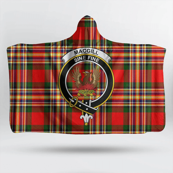 Rose Hunting Modern Tartan Classic Crest Hooded Blanket