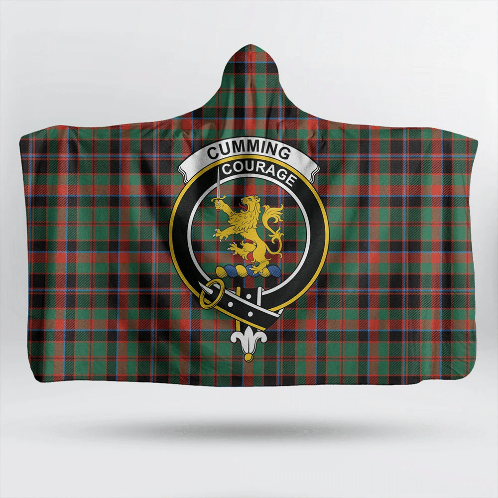 Cumming Hunting Ancient Tartan Classic Crest Hooded Blanket