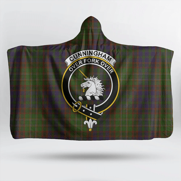 Cunningham Hunting Modern Tartan Classic Crest Hooded Blanket