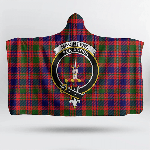 Shaw Green Modern Tartan Classic Crest Hooded Blanket