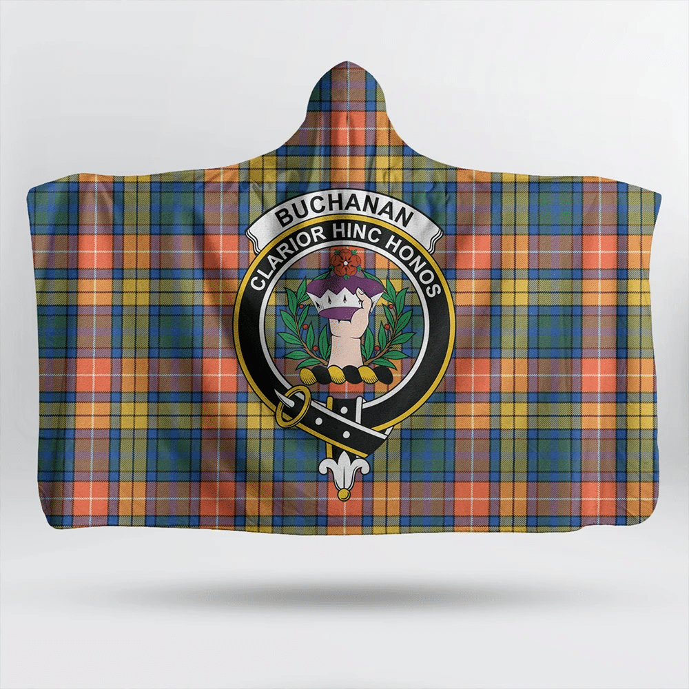 Buchanan Ancient Tartan Classic Crest Hooded Blanket