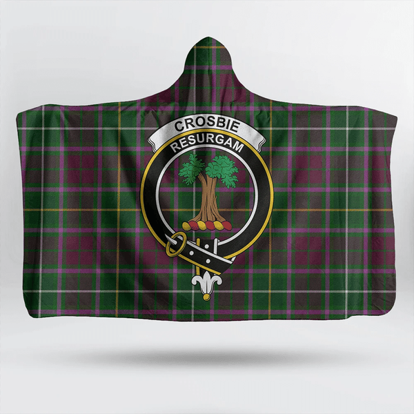 Crosbie Tartan Classic Crest Hooded Blanket